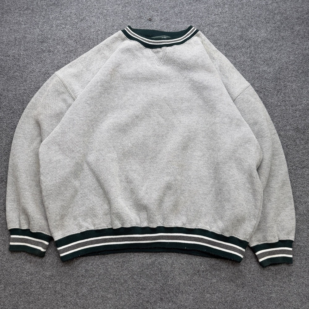 pro spirit sweatshirt Men's Blank Size XXL Gray/Green 90s Striped Heavyweight